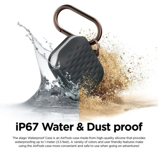 Elago AirPods 1&2 Waterproof Hang Active Case _ Black